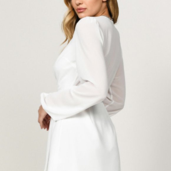 White Dress Long Sleeve Wrap - Picture 2 of 3
